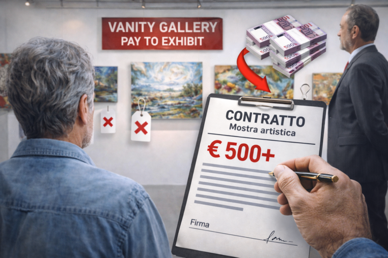 gallerie d'arte truffa interessate a farsi pagare e non a promuovere